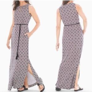 NWT Soma Women’s Keyhole Maxi Sleeveless Origin Geo Ginger Root Dress Medium